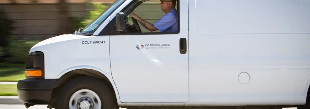 KIC Refrigeration service vehicle serving Middleborough area